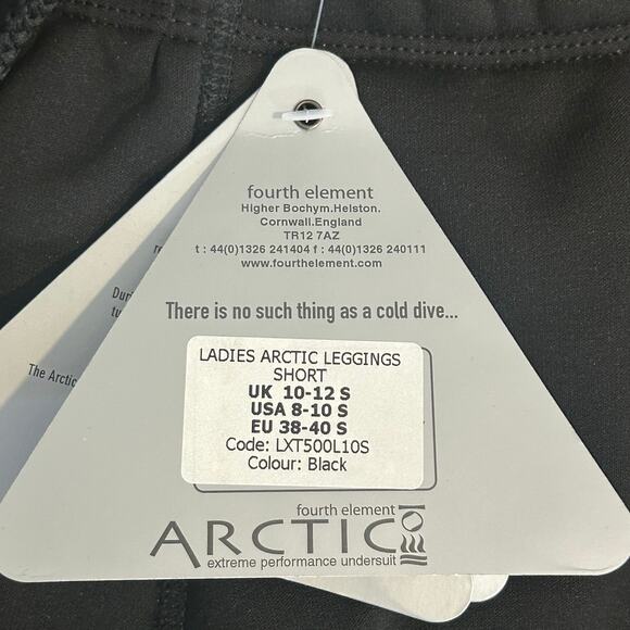 fourth element NWT arctic women's undersuit thermal black leggings US 8-10 short - Picture 12 of 12